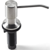 Kimi Cuisine brushed nickel soap dispenser, front view showing sleek durable finish