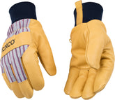 Kinco 1927KW-L lined premium grain pigskin palm close-up, showing abrasion resistance and flexible wear.