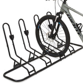 Kingarage four-bike rack front view demonstrates stable, space-saving storage for indoor use.