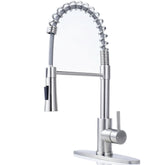 Kingo Home pull-down spray faucet in brushed nickel enhances kitchen cleaning efficiency