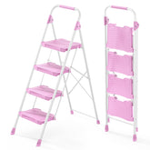 KINGRACK 4-step pink ladder extended for safe reach