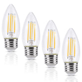 Kinur E26 B11 candelabra bulb pack delivers warm, efficient lighting for chandeliers.