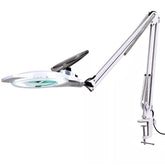 KIRKAS 10X LED magnifying lamp with clamp for precise close-up viewing