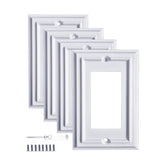 Kisrvopn Pure White wall plate closeup with smooth bamboo-fiber finish for modern interiors.