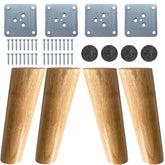 KITEVICH 6 inch solid wood sofa legs in walnut finish for stability and style.
