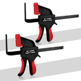KITLUCK track saw clamp on a universal guide rail for secure setup.
