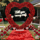 Kittmip proposal neon heart light highlighting the romantic setup for photos
