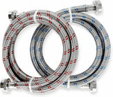 K&J Premium braided stainless steel 6ft hoses for durable water supply.