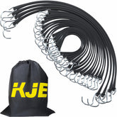 KJE 20Pack bungee cords securing tarps on a truck bed for sturdy transport.