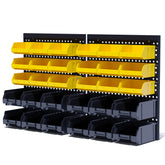 KJE wall mounted storage bins on pegboard for efficient garage organization