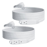 K KASONIC 12ft flat-plug extension cord with three outlets for desk setups.