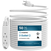 K KASONIC 50-foot extension cord with three outlets for versatile power access