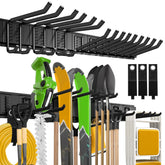 Klasit garage wall organizer demonstrates a 48-inch mounted system for tidy tool storage.