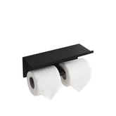 KLDKLD black wall mounted toilet paper holder with shelf for bathroom organization