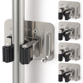 KLEBV broom holder wall mount shows a silver finish for tidy broom storage.