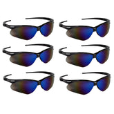 KleenGuard Nemesis safety glasses with black frame and full UV protection.