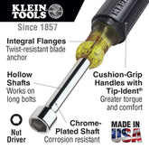 Klein Tools 631 hollow shaft close-up enabling work on long bolts.