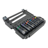 Klein Tools 66010 two-in-one SAE sockets in case for quick size changes on site
