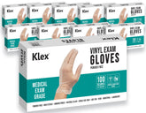 Klex heavy-duty vinyl gloves in a box for a clean, organized workspace.