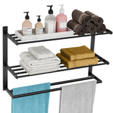 KLJKPA 24in black towel rack wall-mounted for easy towel access