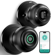 KLLOQUE fingerprint door lock in matte black with app control