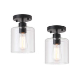 KLSS 2-pack semi-flush mount with a clear glass shade for modern hallways