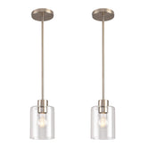 KLSS Brushed Nickel pendant light assembly with sturdy stem rods for flexible installation