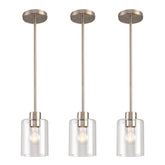 KLSS brushed nickel pendant light rods for flexible height on vaulted ceilings