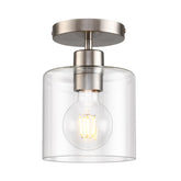 KLSS brushed nickel semi flush mount base for modern hallway lighting.