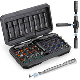 KLUCZ magnetic screwdriver set packaging displays organized bits for easy selection