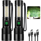 Kmivo rechargeable flashlight front view highlighting compact handheld design for convenient use.