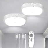 KNHUOS motion sensor closet light with remote mounted on wall for hands-free illumination