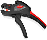 KNIPEX 12 62 180 insulation strippers handle 0.2–6 mm² cables with auto cross-section adaptation.