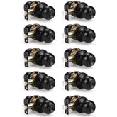KNOBWELL 10-pack matte black privacy door knob with interior privacy use for bedrooms and bathrooms