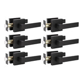KNOBWELL 6-pack black interior door handles in matte finish for versatile left or right handed use