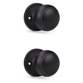 KNOBWELL dummy knob oil rubbed bronze close-up for pantry and closet doors