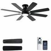 KNUN 52-inch black ceiling fan assembly for easy installation and powerful airflow.