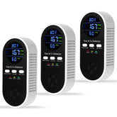 KOABBIT 3-pack 5-in-1 CO detector plugged in with real-time readings.