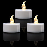 KOABY flameless tea light close-up glow offers warm, safe ambience without flame.