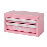 Kobalt mini 2-drawer tool box pink front view showing compact portable storage for tools.