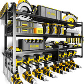 Kodreat power tool organizer front view, durable metal frame for easy garage organization.