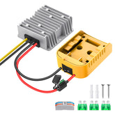 KOEZEOI 20V-to-12V buck converter front view powering portable devices