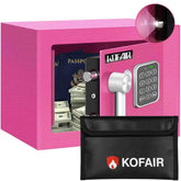 KOFAIR Safe Box front view in pink, compact home security for valuables
