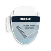 Kohler PureWash E580 elongated bidet seat close-up of heater and control panel for comfort customization.