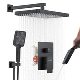 KOJOX matte black 13-inch rainfall shower head for a spa-like shower experience