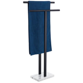 KOKOSIRI free-standing towel rack base shows stable marble support for bathrooms.