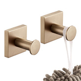 KOKOSIRI robe hooks champagne bronze angle view; premium finish resists fingerprints.