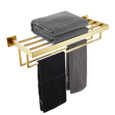 KOKOSIRI 24-inch towel shelf holder in brushed gold for space-saving organization