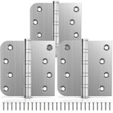 Kolet ball-bearing door hinges in brushed nickel deliver smooth, quiet operation.