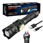 KOLYC Rechargeable Flashlight with 5000 lumens long-range beam for outdoor adventures.